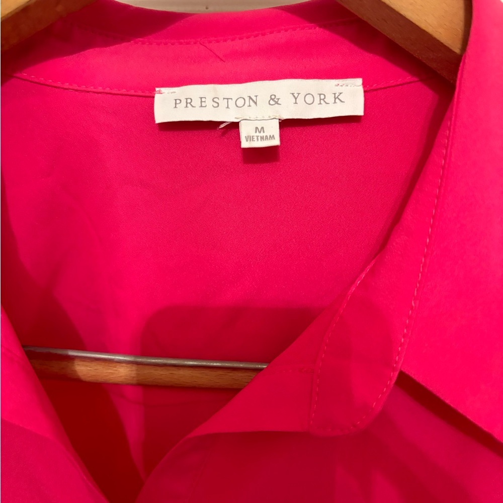 Hot Barbie pink Preston & York women medium shirt/blouse.